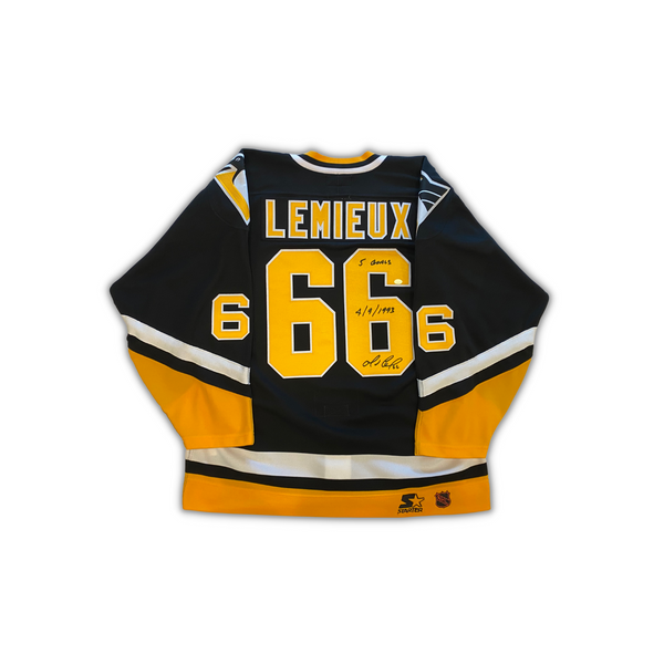 Mario Lemieux Signed, Inscribed HOF 97 Pittsburgh Penguins Authentic  Gradient Starter Jersey