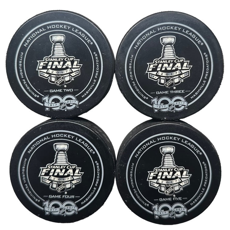 2017 Stanley Cup Finals Pittsburgh Penguins Official Game Model Hockey Puck Collection