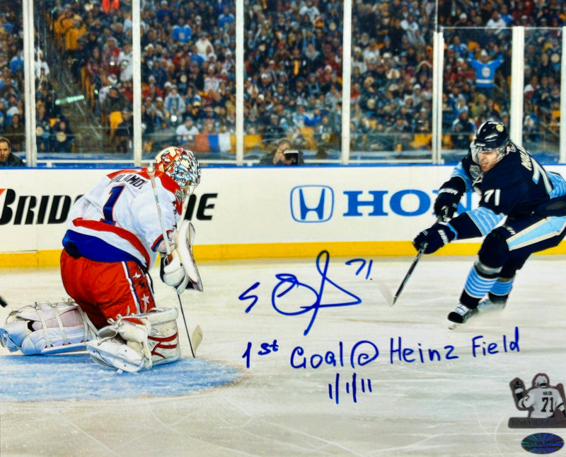 Evgeni Malkin Signed, Inscribed "1st Goal@ Heinz Field 1/1/11" Pittsburgh Penguins 8x10 Photo