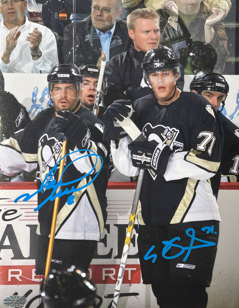 Evgeni Malkin & Mark Recchi Signed Pittsburgh Penguins 8x10 Photo