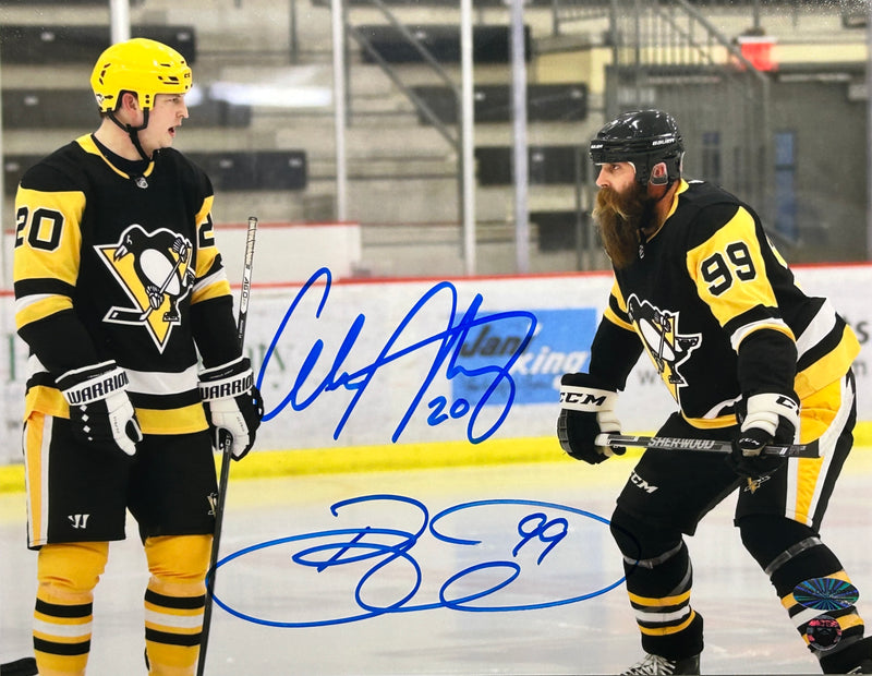 Colby Armstrong & Brett Keisel Signed Pittsburgh Penguins 8x10 Photo