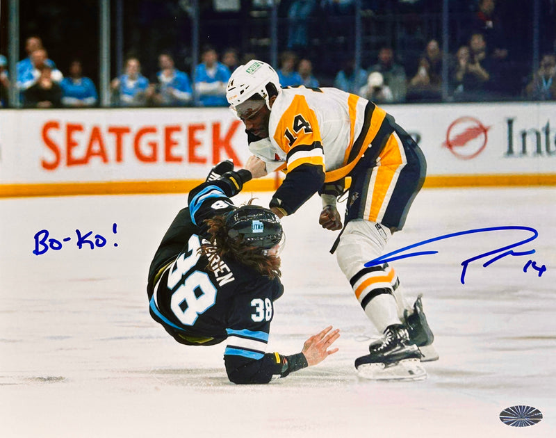 Boko Imama Signed, Inscribed "BO-KO" Pittsburgh Penguins 8x10 Photo