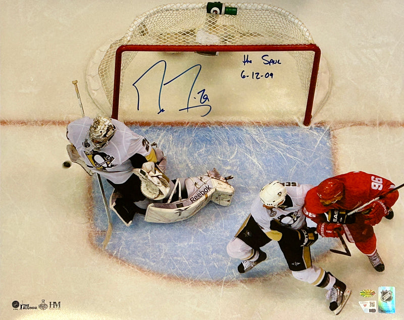 Marc-Andre Fleury Signed, Inscribed "The Save 6-12-09" Pittsburgh Penguins 16x20