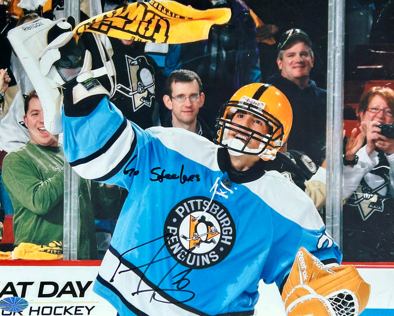 Marc-Andre Fleury Signed, Inscribed "Go Steelers" Pittsburgh Penguins 8x10