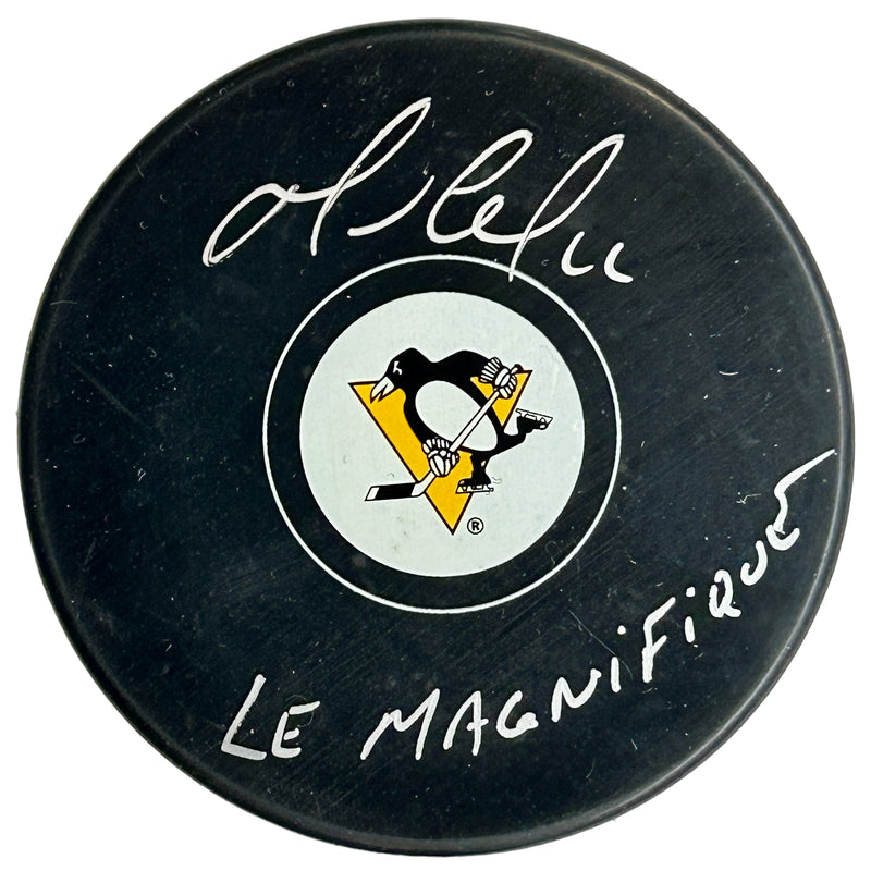 Mario Lemieux Signed, Inscribed "Le Magnifique" Pittsburgh Penguins Hockey Puck