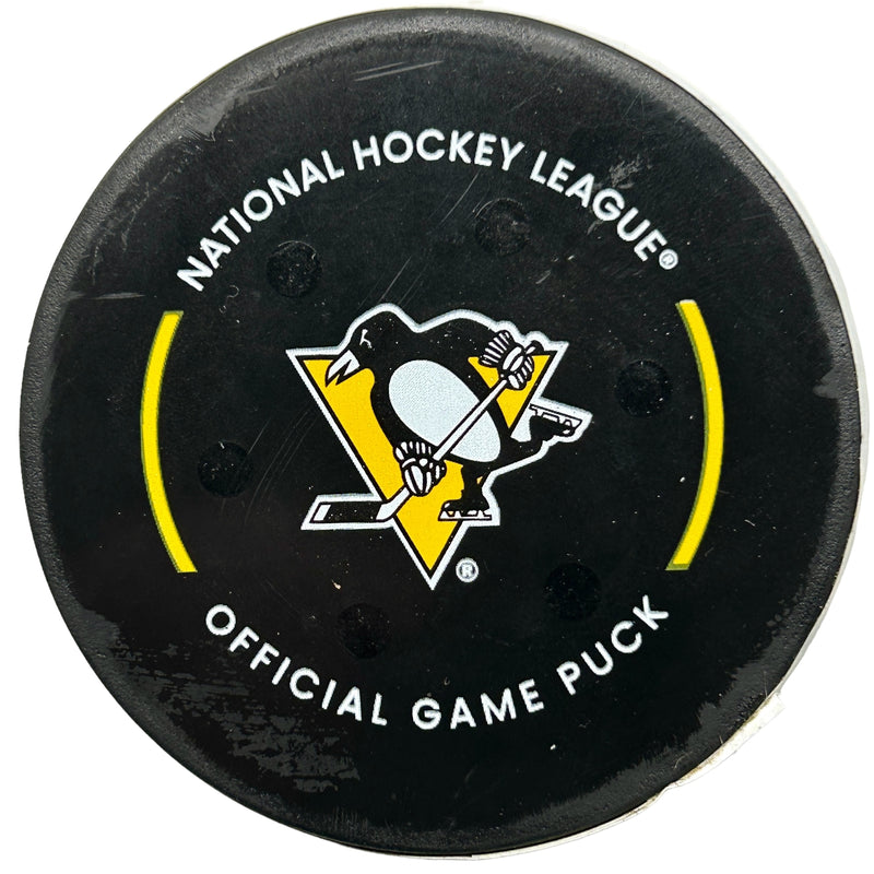 Pittsburgh Penguins Game-Used, Goal-Scored Puck - Brock Boeser
