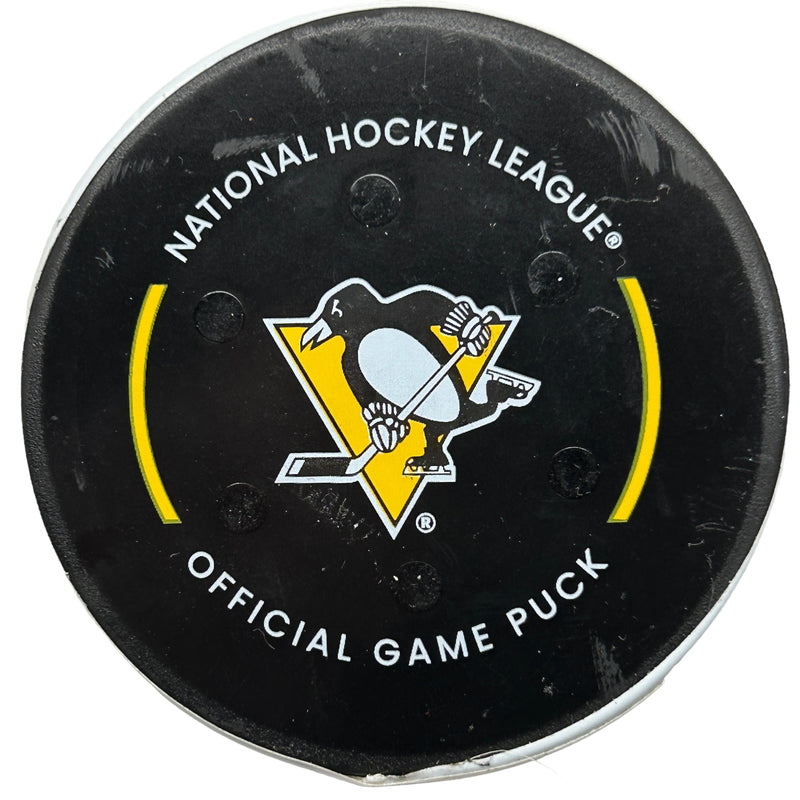 Pittsburgh Penguins Game-Used, Goal-Scored Puck - Dawson Mercer