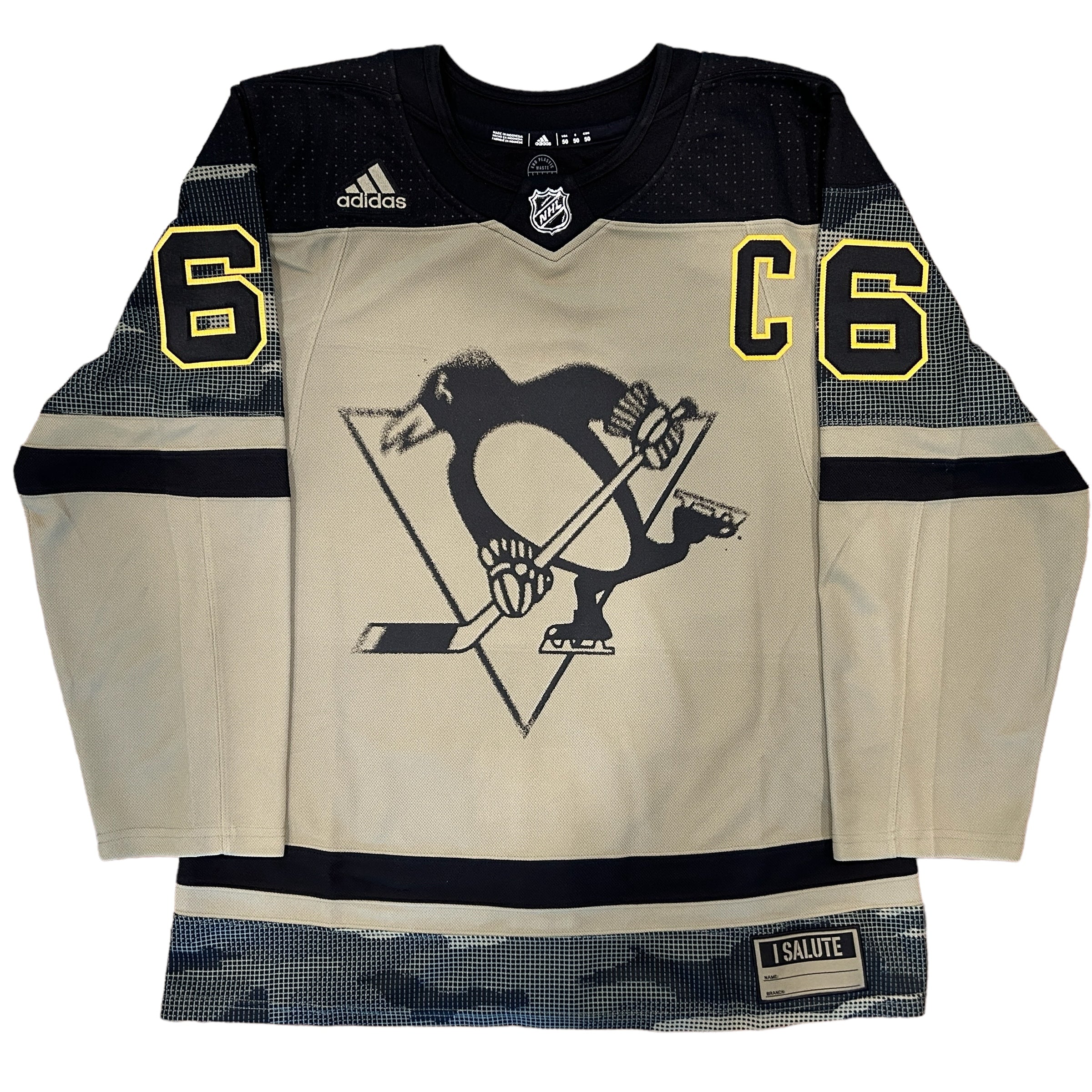 Mario Lemieux Signed Pittsburgh Penguins Salute to Service Adidas