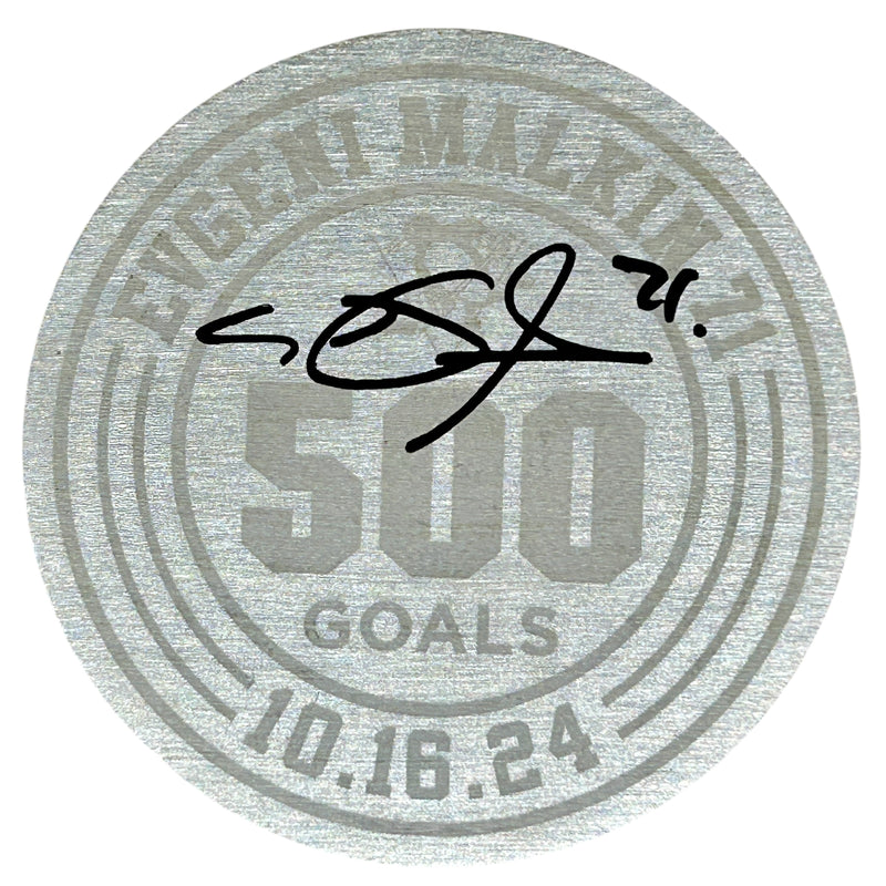 Evgeni Malkin Signed 500 Goal Metal Pittsburgh Penguins Puck  - Wendell August Forge