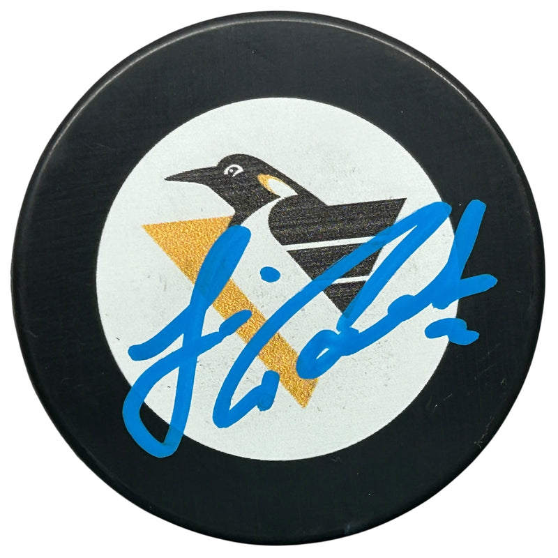 Jim Paek Signed Pittsburgh Penguins Pigeon Logo Hockey Puck