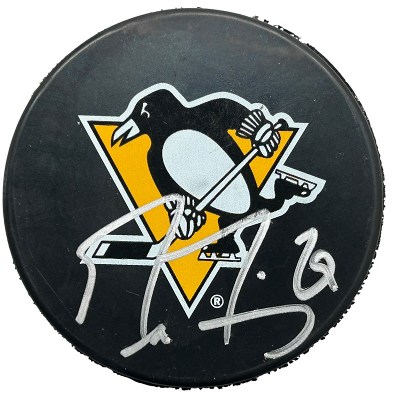 Marc-Andre Fleury Signed Pittsburgh Penguins Large Logo Puck