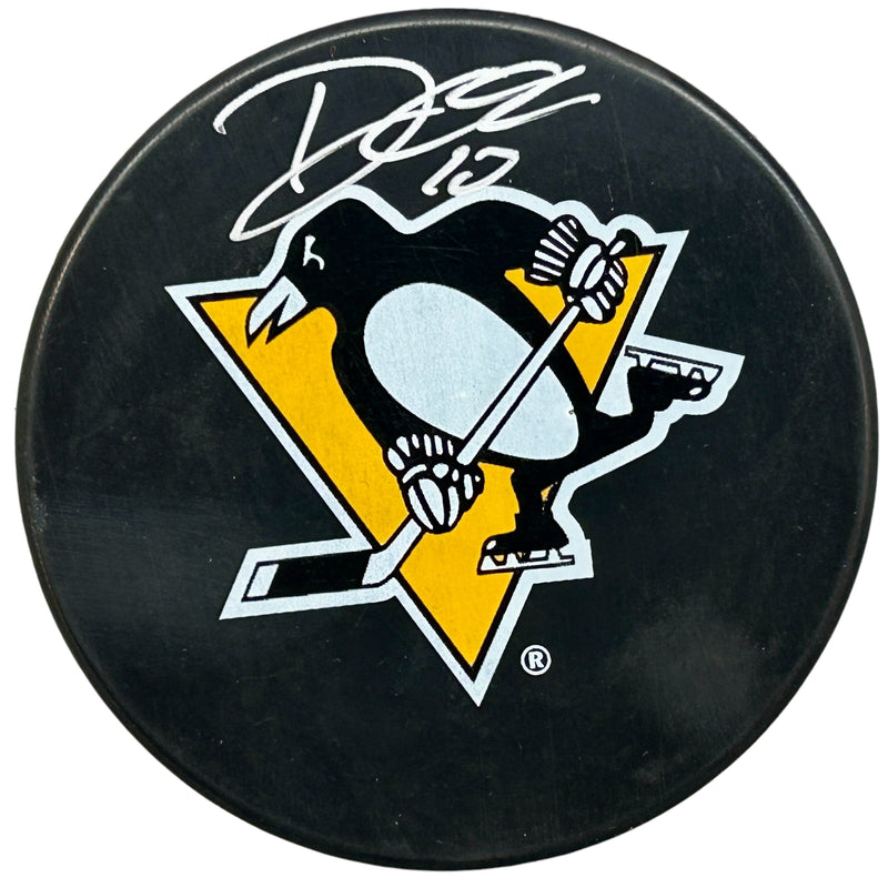 Drew O'Connor Signed Pittsburgh Penguins Large Logo Hockey Puck