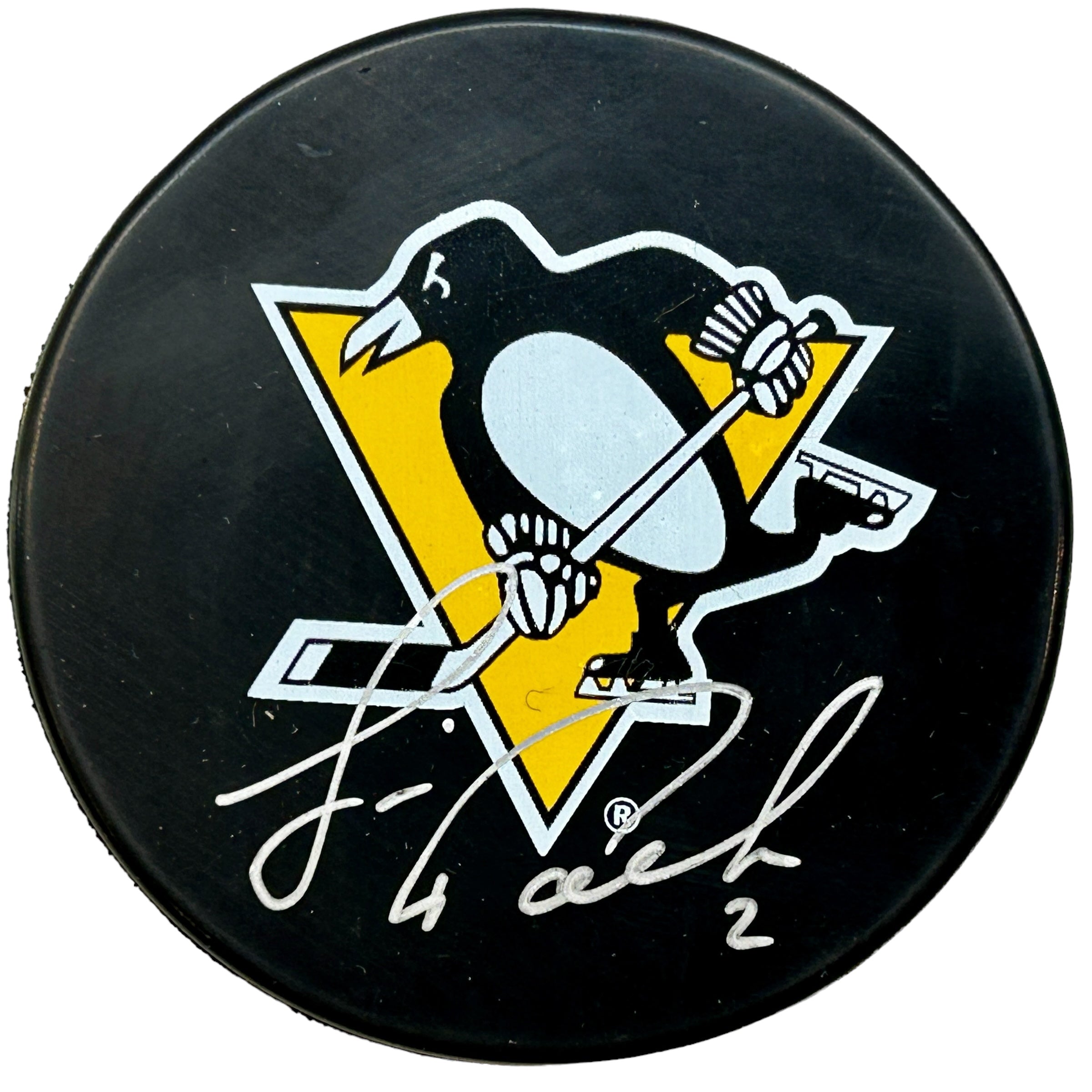 Sign Puck Jim Paek Signed Pittsburgh Penguins Large Logo Hockey Puck – Sign On Sports