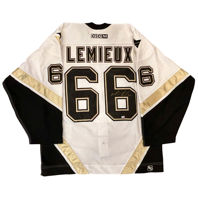 Mario Lemieux Signed Pittsburgh Penguins Authentic CCM Jersey - Size 52 - Made in Canada
