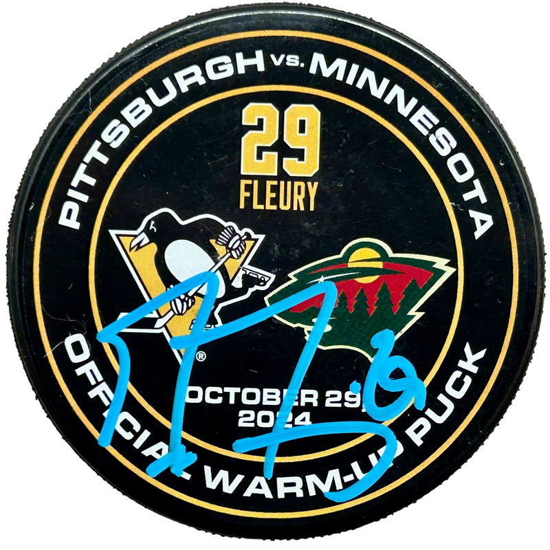Marc-Andre Fleury Signed Pittsburgh Penguins Warm-Up Puck