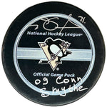 Evgeni Malkin Signed, Inscribed "09 Conn Smythe" Pittsburgh Penguins Game Model Hockey Puck