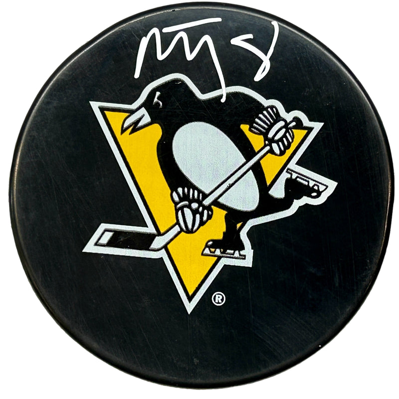 Michael Bunting Signed Pittsburgh Penguins Large Logo Hockey Puck