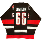 Mario Lemieux Signed, Inscribed "2002 Gold" Team Canada Nike Jersey