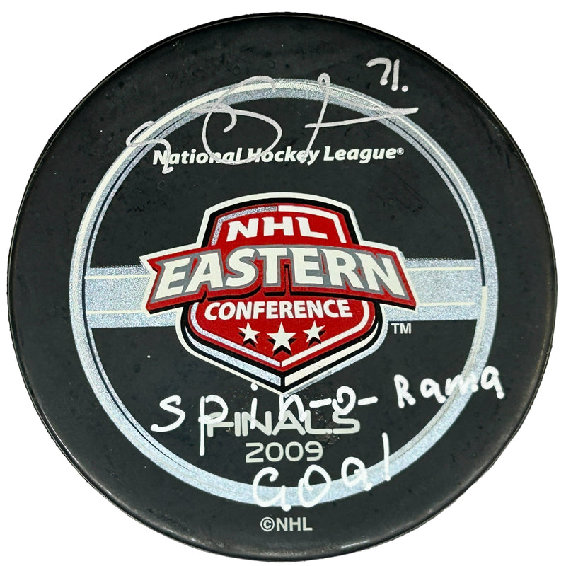 Evgeni Malkin Signed, Inscribed "Spin-O-Rama Goal" Pittsburgh Penguins Game Model Hockey Puck