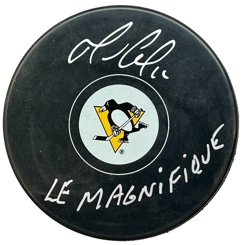 Mario Lemieux Signed, Inscribed "Le Magnifique" Pittsburgh Penguins Hockey Puck