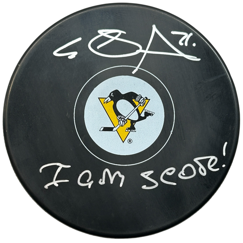 Evgeni Malkin Signed, Inscribed "I Am Score" Pittsburgh Penguins Hockey Puck