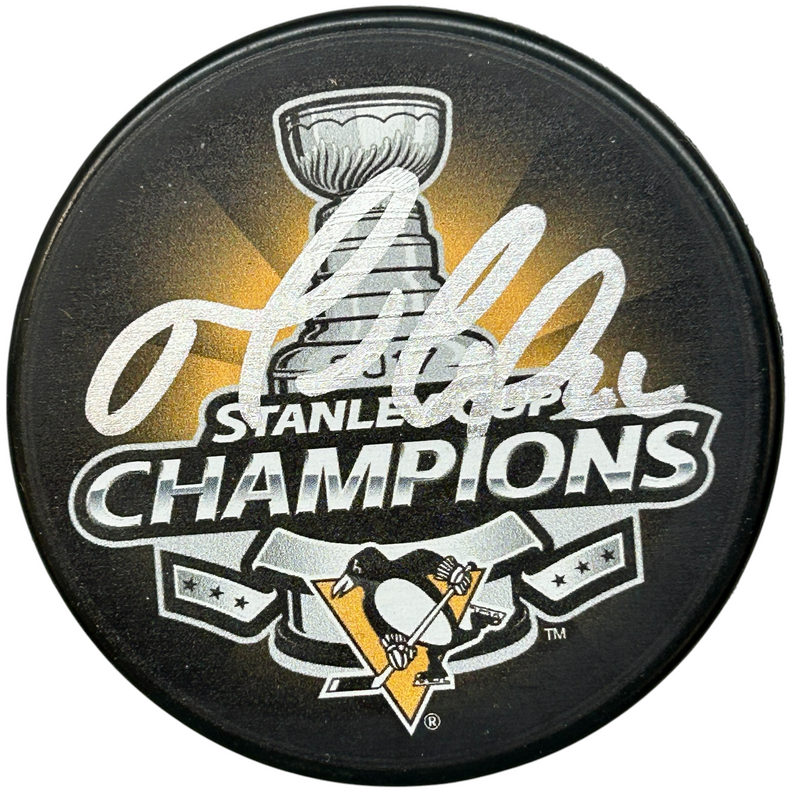 Mario Lemieux Signed Pittsburgh Penguins 2017 Stanley Cup Champions Hockey Puck