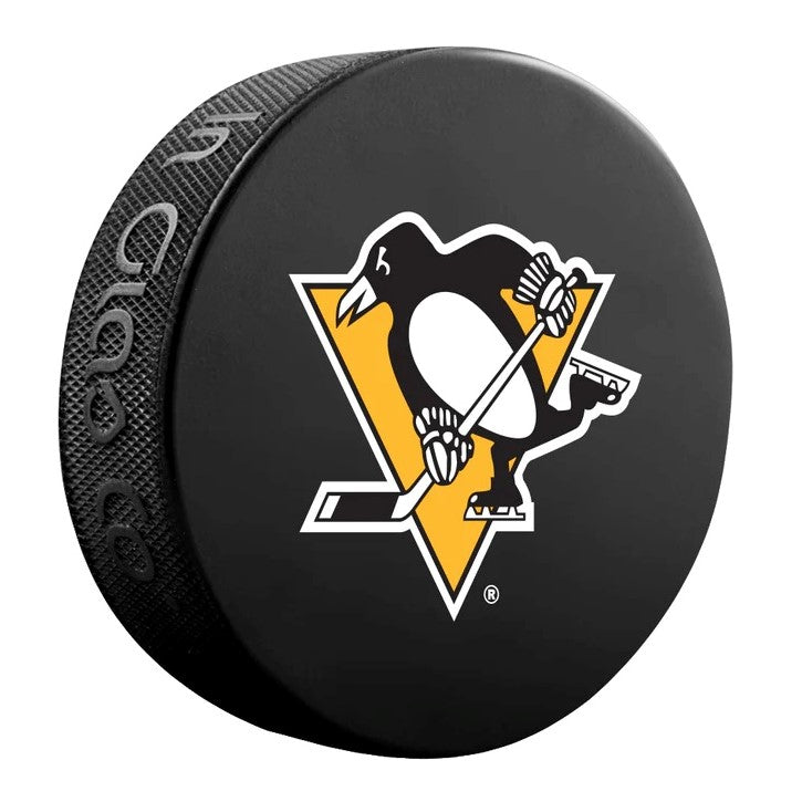 Erik Karlsson Signed Pittsburgh Penguins Large Logo Hockey Puck --  PRE-SALE