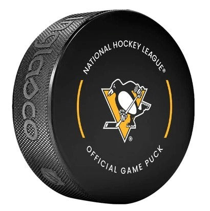 Erik Karlsson Signed Pittsburgh Penguins Game Model Puck --  PRE-SALE