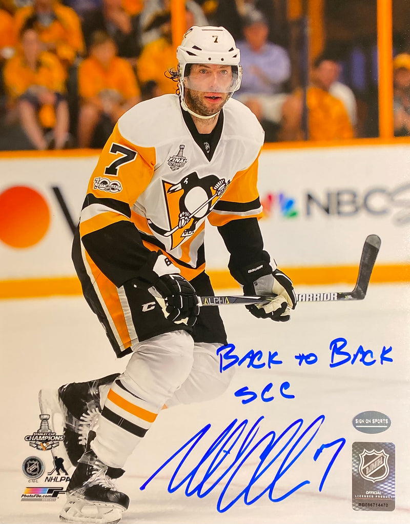 Matt Cullen Signed, Inscribed "Back to Back SCC" Pittsburgh Penguins 8x10 Photo