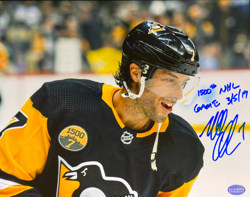 Matt Cullen Signed, Inscribed "1500th NHL Game 3/5/19" Pittsburgh Penguins 8x10 Photo