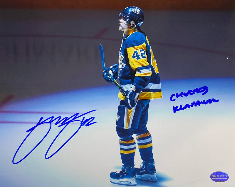 Kasperi Kapanen Signed, Inscribed Pittsburgh Penguins 8x10 Photo