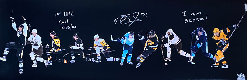 Evgeni Malkin Signed, Inscribed "1st NHL Goal, I am Score" Pittsburgh Penguins Panoramic