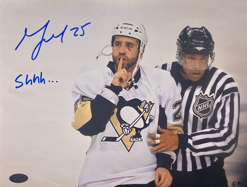 Max Talbot Signed, Inscribed "Shhh" Pittsburgh Penguins 8x10 Photo