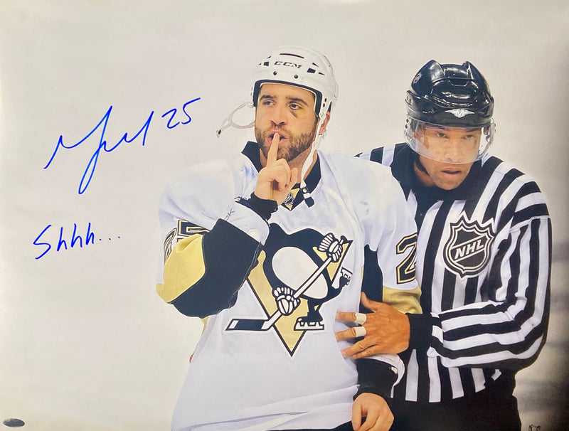 Max Talbot Signed, Inscribed "Shhh" Pittsburgh Penguins 16x20 Photo
