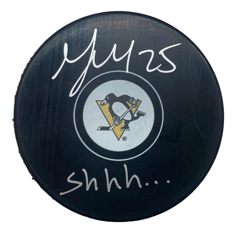 Max Talbot Signed, Inscribed "Shhh" Pittsburgh Penguins Hockey Puck
