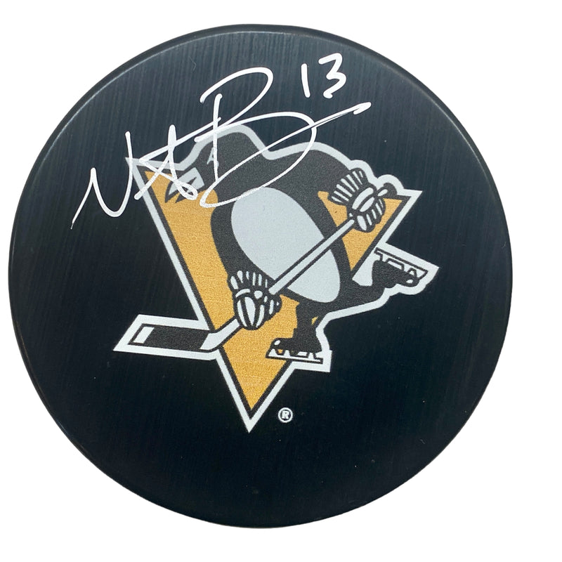 Nick Bonino Signed Pittsburgh Penguins Large Logo Hockey Puck