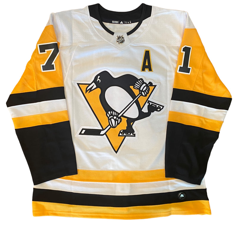 Evgeni Malkin Signed, Inscribed Pittsburgh Penguins Adidas Authentic Away Jersey + Signed Geno Hat
