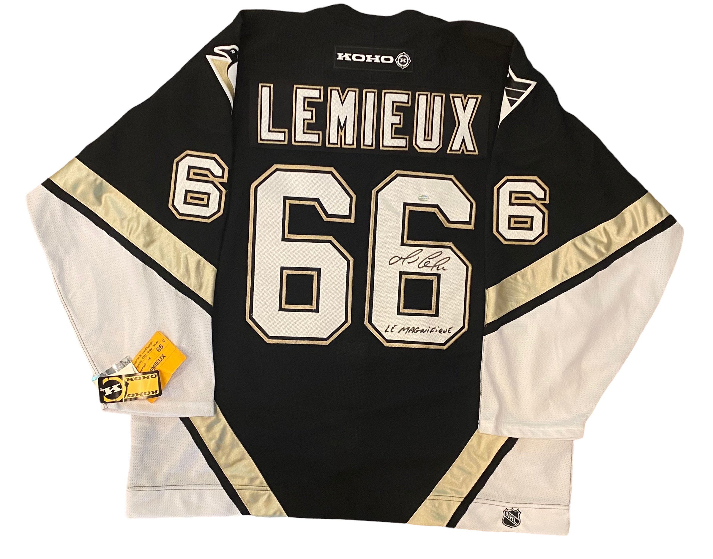 Mario Lemieux Pittsburgh Penguins Autographed Black #66 Custom Jersey –