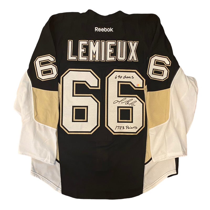 Mario Lemieux Signed, Inscribed Super Mario Pittsburgh Penguins Authentic  CCM Jersey - Size 52