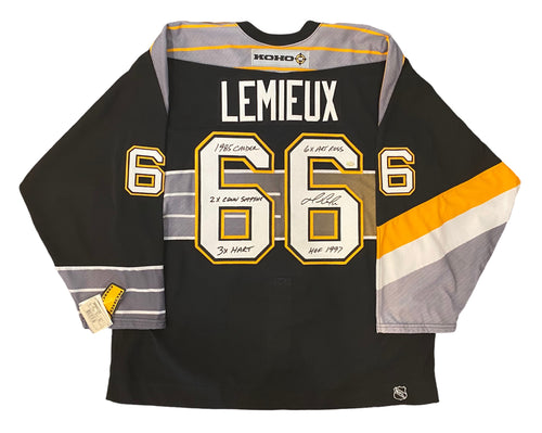 Mario Lemieux Autographed Custom Framed Pittsburgh Penguins Jersey GAI COA