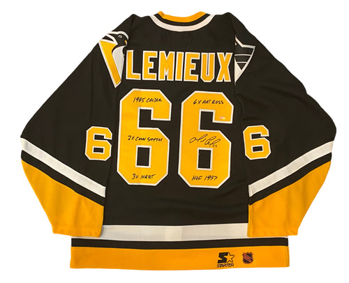 Mario Lemieux Signed Jersey Penguins Replica White 1990 Vintage