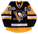 Mario Lemieux Signed, Inscribed "5X Cup Champs" Pittsburgh Penguins Authentic Reebok 50th Anniversary Jersey - Size 56