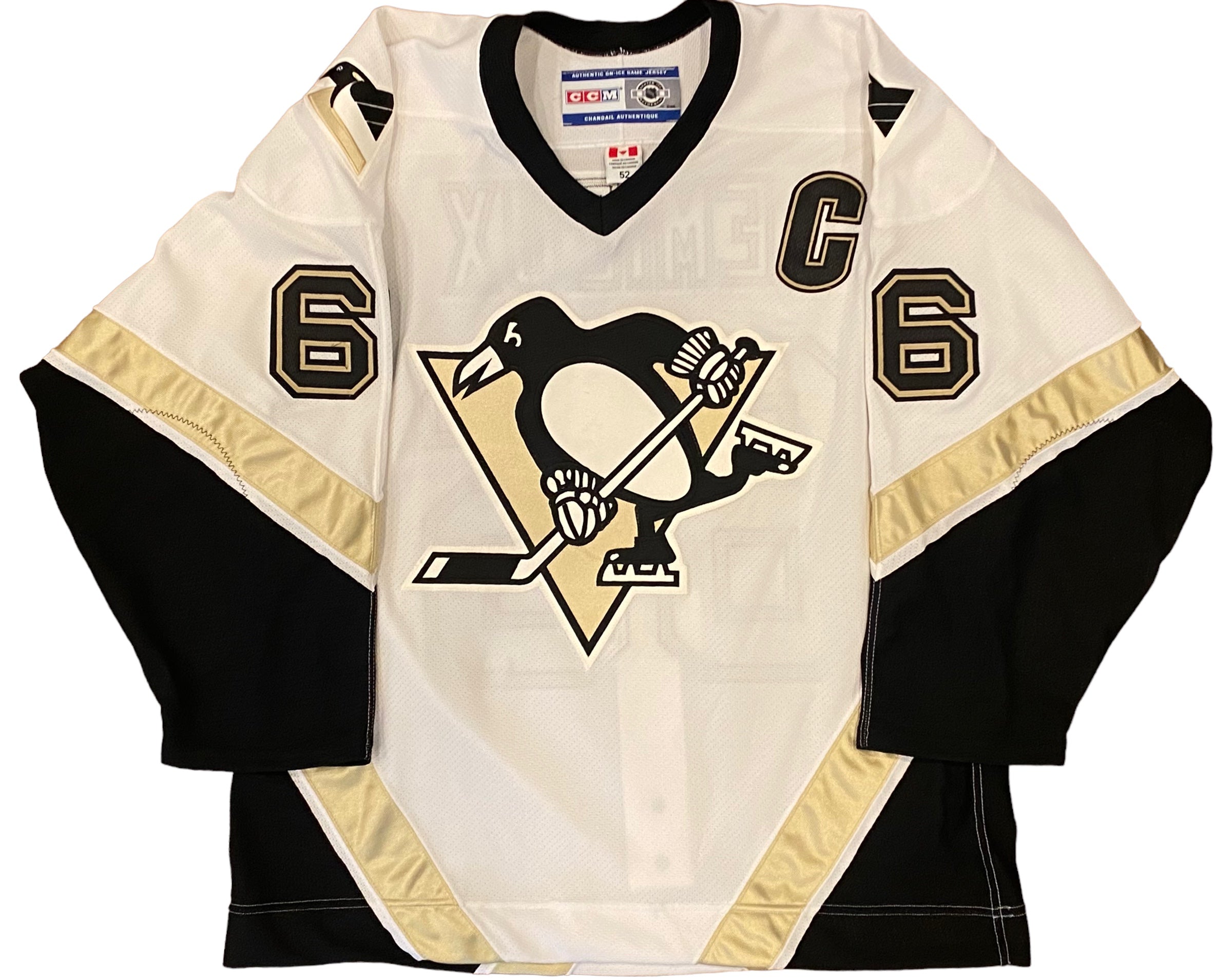 Mario Lemieux Signed, Inscribed 5 Goals 4/9/1993 Pittsburgh Penguins  Authentic 1993 Starter Jersey - Size 52