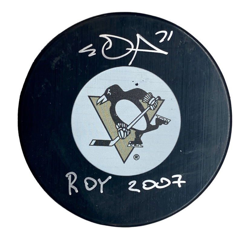 Evgeni Malkin Signed, Inscribed "ROY 2007" Pittsburgh Penguins Hockey Puck