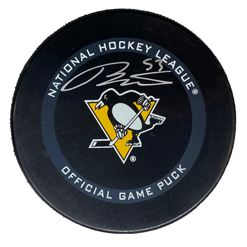 Teddy Blueger Signed Pittsburgh Penguins Game Model Hockey Puck