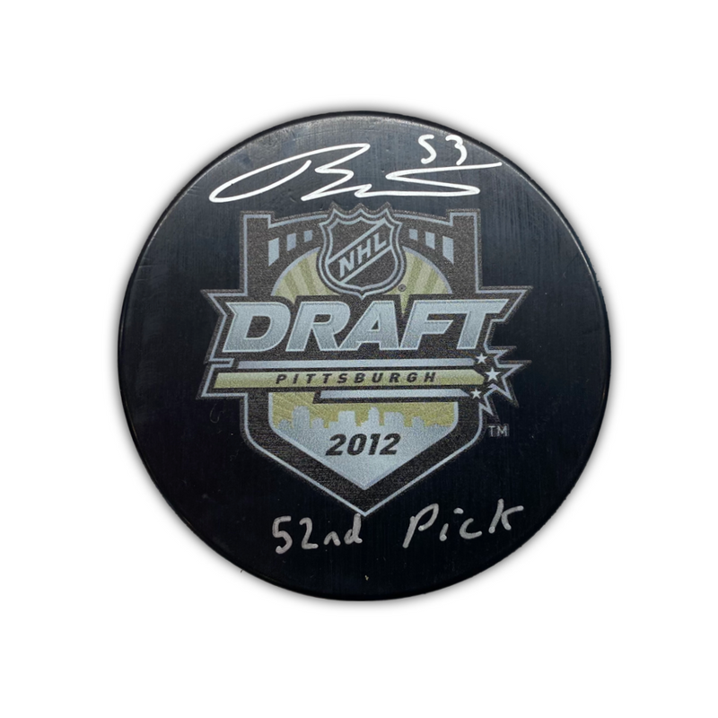 Teddy Blueger Signed, Inscribed "52nd Pick" 2012 NHL Draft Hockey Puck