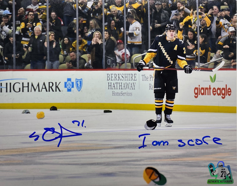 Evgeni Malkin Signed, Inscribed "I am Score Pittsburgh Penguins 8x10 Photo