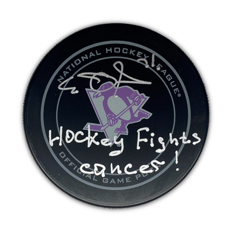 Evgeni Malkin Signed, Inscribed "Hockey Fights Cancer!" Pittsburgh Penguins Game Model Hockey Puck