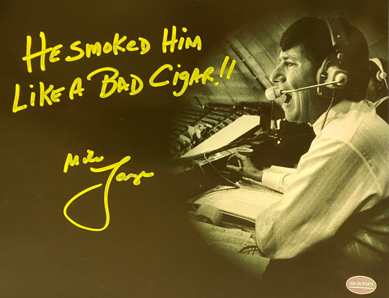 Mike Lange Signed, Inscribed "He Smoked Him Like A Bad Cigar!" 8x10 Photo