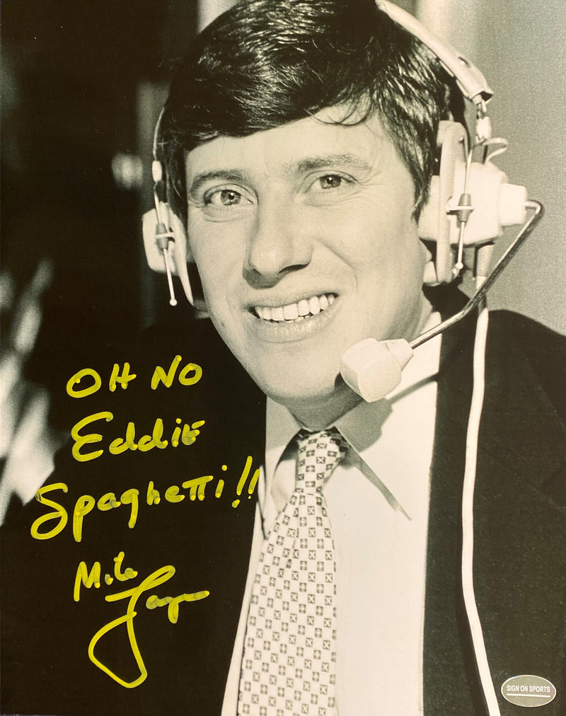 Mike Lange Signed, Inscribed "Oh No Eddie Spaghetti!" 8x10 Photo